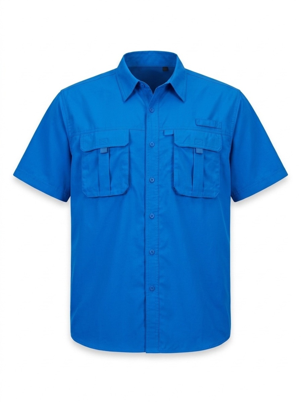 Marino Bay Men's Short Sleeve Vented Fishing Shirt - Royal Blue XL